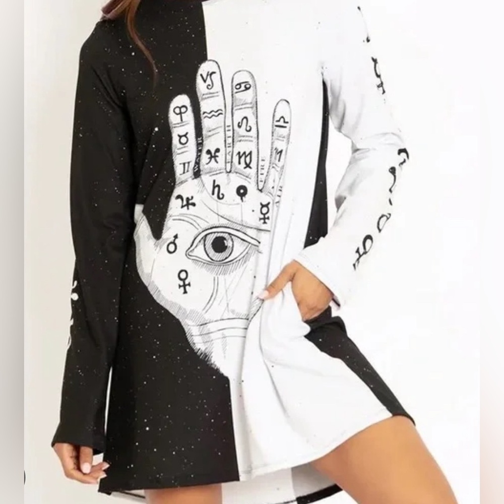 Blackmilk long sleeve Palmistry Swing Dress